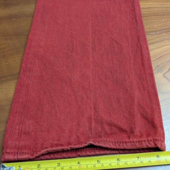 Levi's 501 XX Red Jeans - Black Button Fly Mens Size 38x30 Crease Lines Straight - Picture 6 of 13
